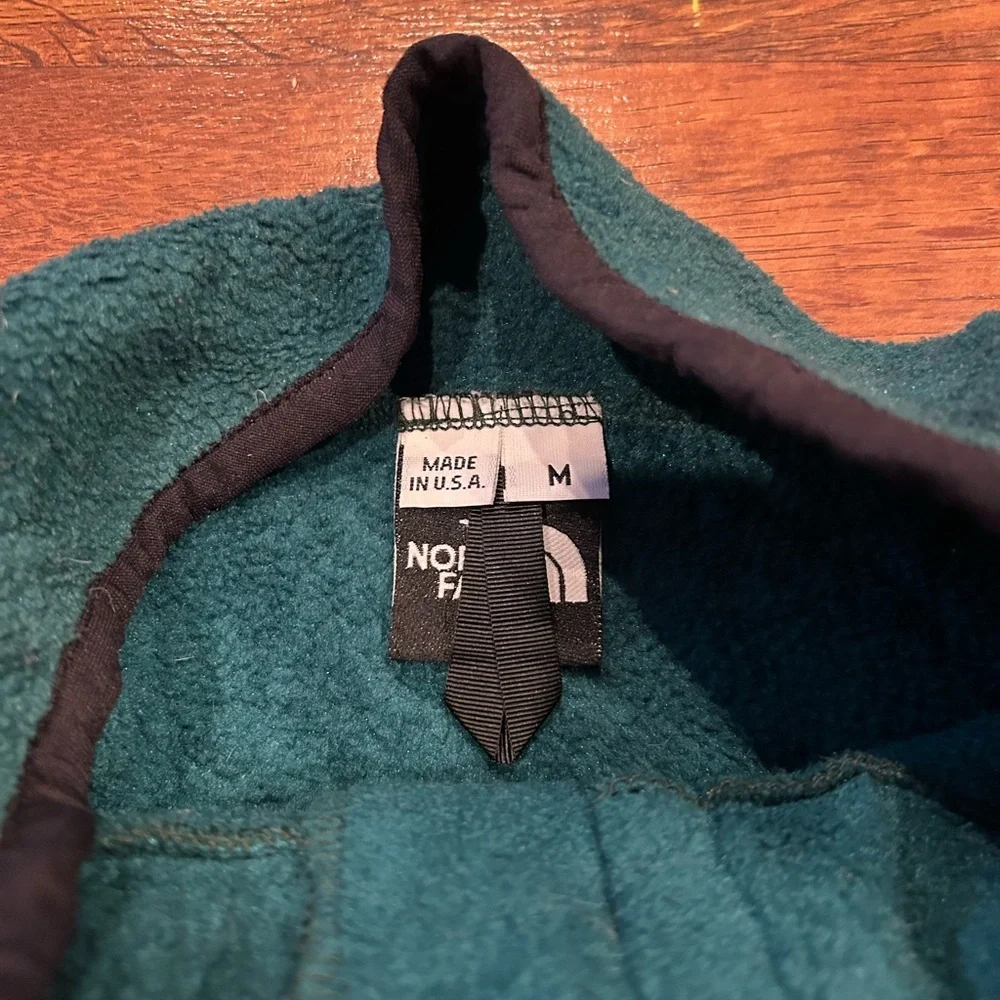 Vintage The North Face Fleece 1/4 Zip Green Pullover Men's Size Medium USA Made